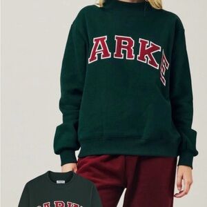 Parke forest green/maroon varsity holiday mock neck  size small/medium brand new